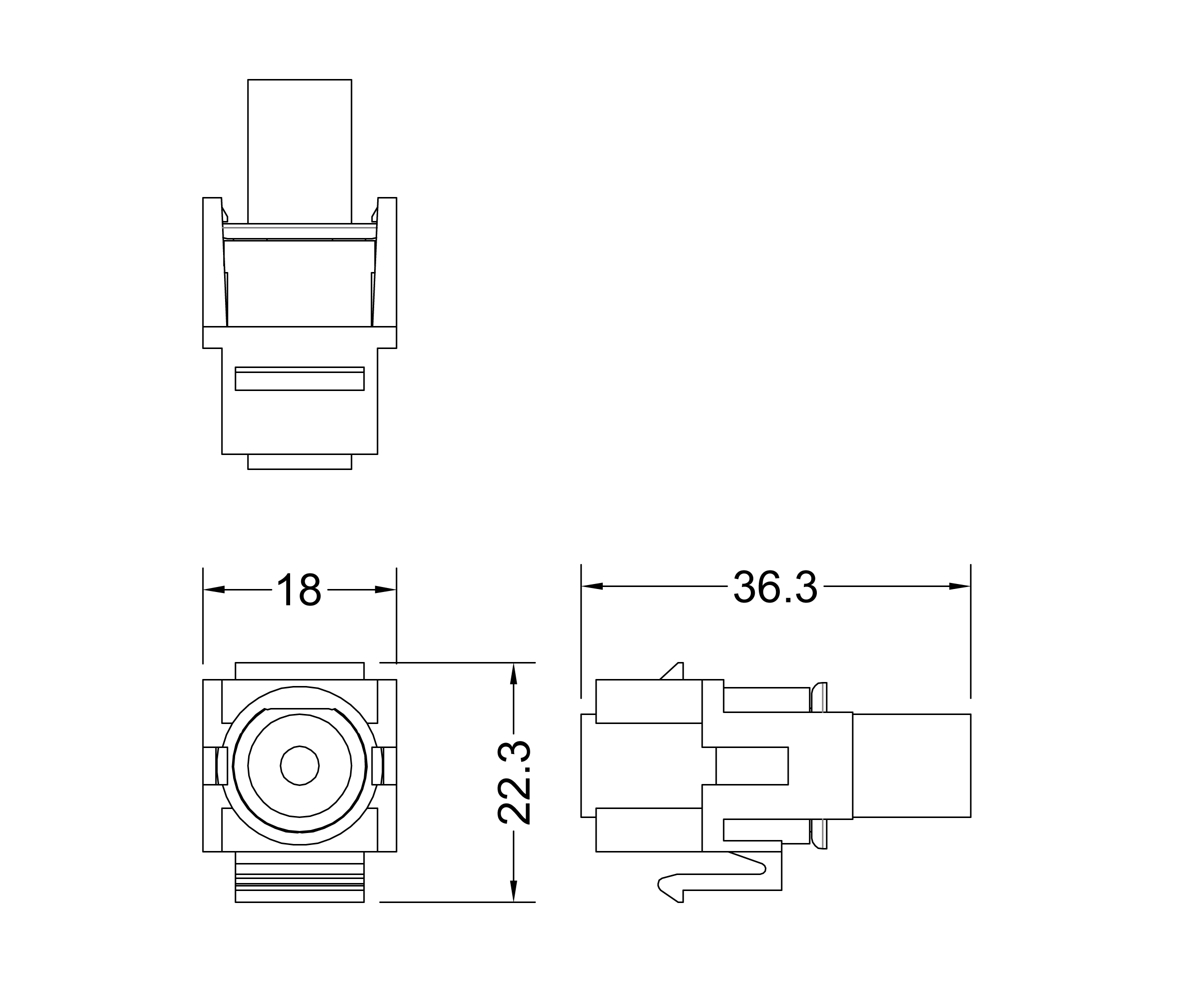 Hyperline KJ1-TRS-D3.5-WH Вставка формата Keystone Jack с проходным адаптером TRS 3.5 мм, ROHS, белая